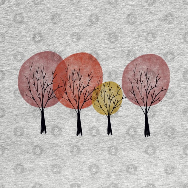 Autumnal Trees by Olly Illustrated